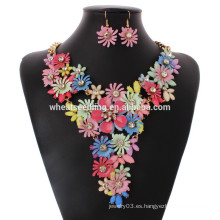 2015 diseño de flores pesadas estilo indio joyas conjunto de diseño de gargantilla